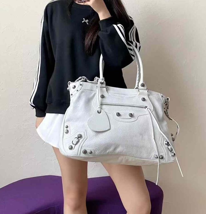 BALENCIAGA NEO CAGOLE XL PLUS 機車包 油蠟白18.06.58