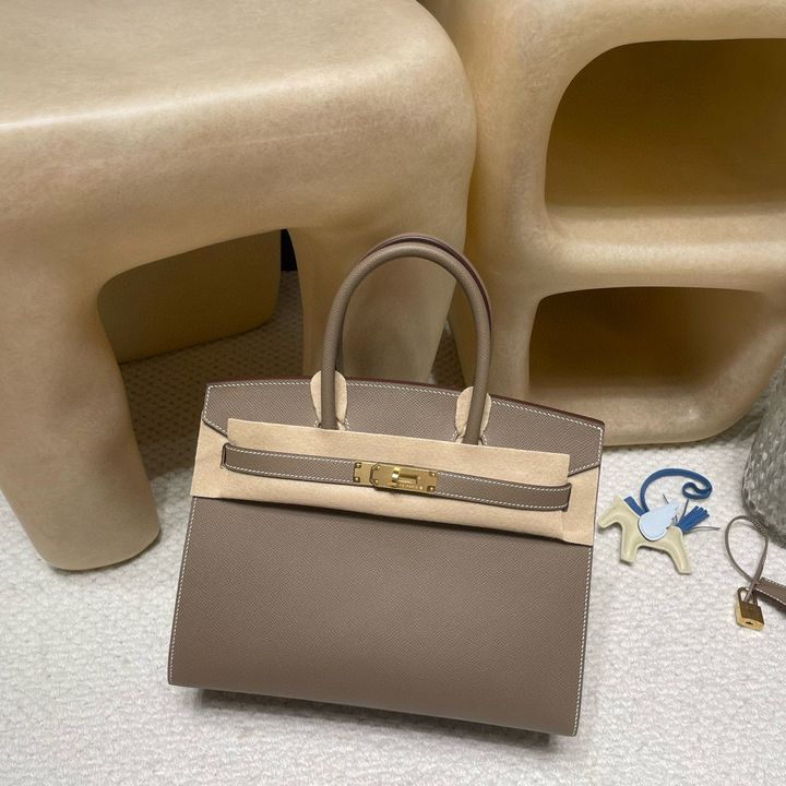 HERMES BIRKIN  EPSOM皮 外縫 18大象灰 金扣 鉑金包 333