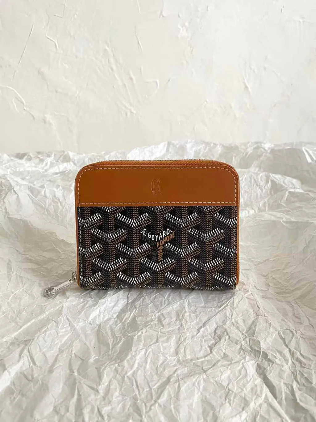 GOYARD 拉鍊零錢卡包 黑棕 11.07.40