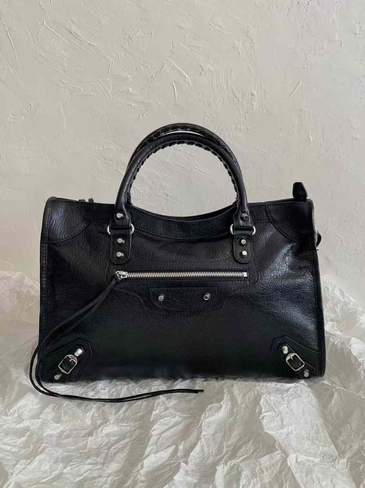 BALENCIAGA LE CITY 機車包 黑銀 中號 13.09.03