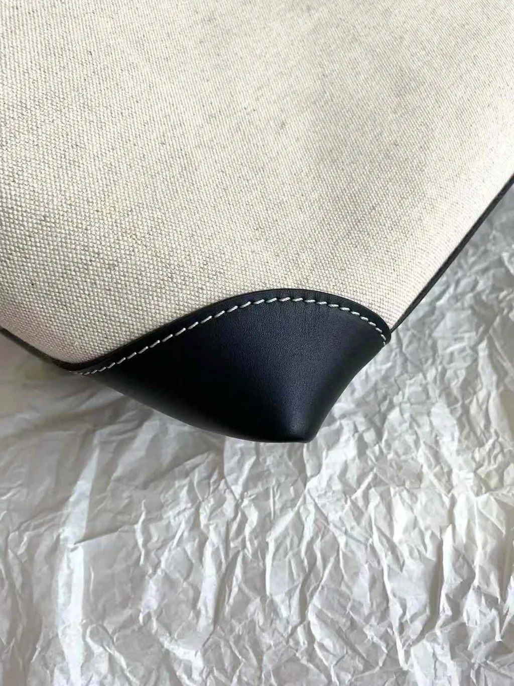 BOTTEGA VENETA ANDIAMO 帆布拼皮肩背包 帆布黑 大號 16.19.20