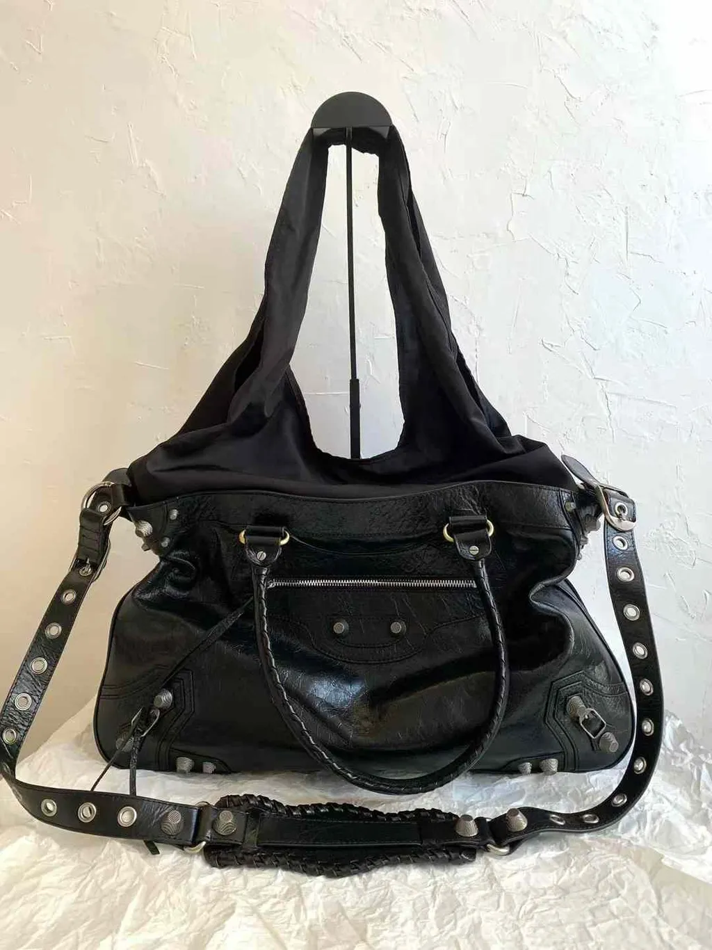 BALENCIAGA NEO CAGOLE XL PLUS 機車包 油蠟黑銀 14.05.19