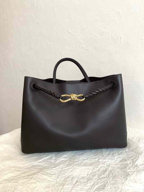 BOTTEGA VENETA ANDIAMO 光面牛皮肩背包 巧克力色 小號:中號 14.15.21