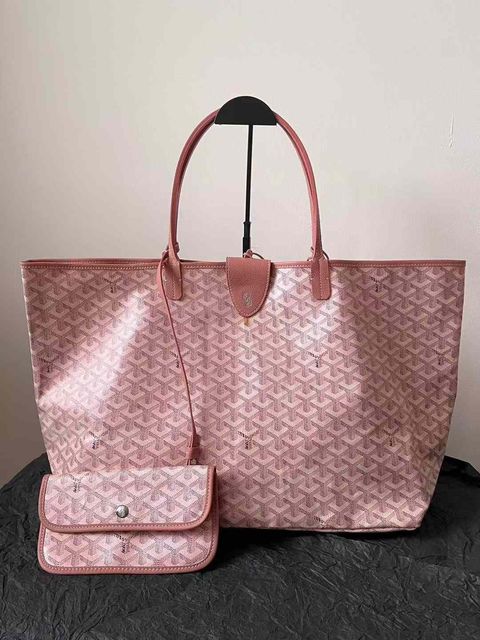 GOYARD 24 金属限定色 購物袋 珠光粉 中號:大號 16.16.29