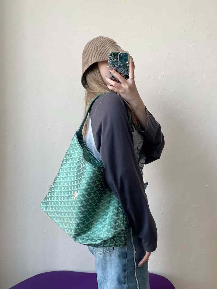 GOYARD HOBO 金属限定色 拉鏈腋下包 珠光綠 17.30.56