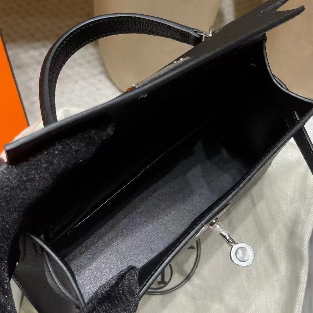 HERMES MINI KELLY 二代 EPSOM皮 89黑色 銀扣 凱莉包614