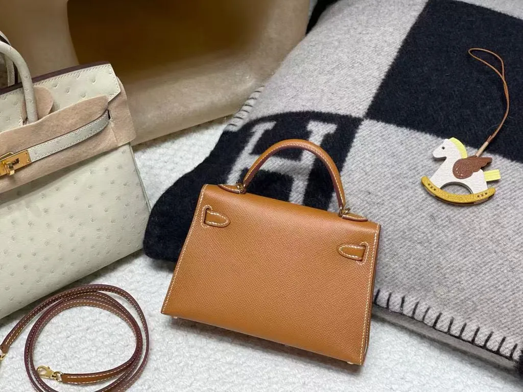 HERMES MINI KELLY 二代 EPSOM皮 37金棕色 金扣 凱莉包632