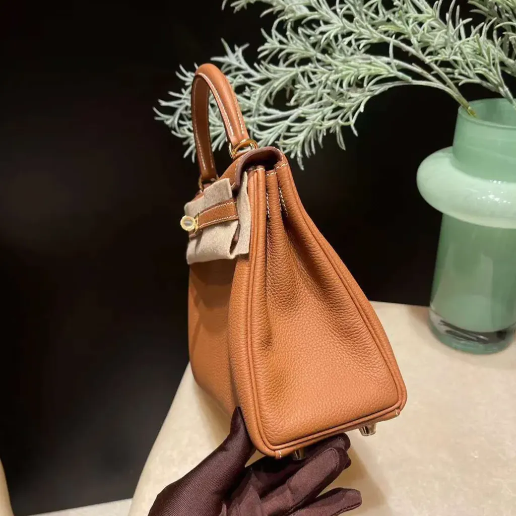 HERMES KELLY  TOGO皮 內縫  37金棕色 金扣 凱莉包  下午2.02.03