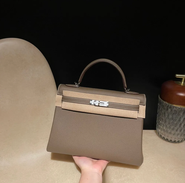 HERMES KELLY CLEMENCE皮 內縫 18大象灰色 銀扣 凱莉包  下午2.26.10