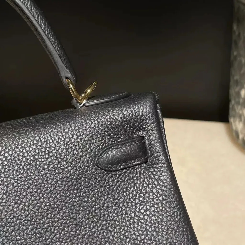HERMES KELLY  TOGO皮 內縫 89黑色 金扣 凱莉包  下午2.32.45
