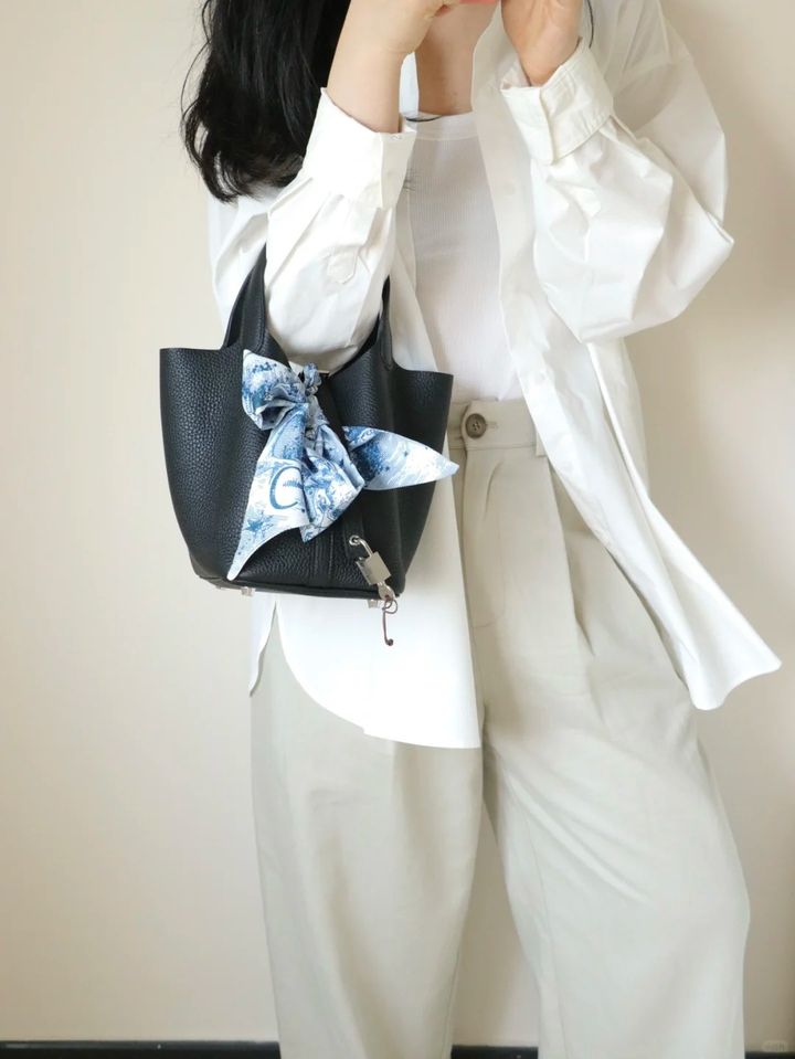 HERMES PICOTIN CLEMENCE皮 89黑色 銀扣 菜籃子