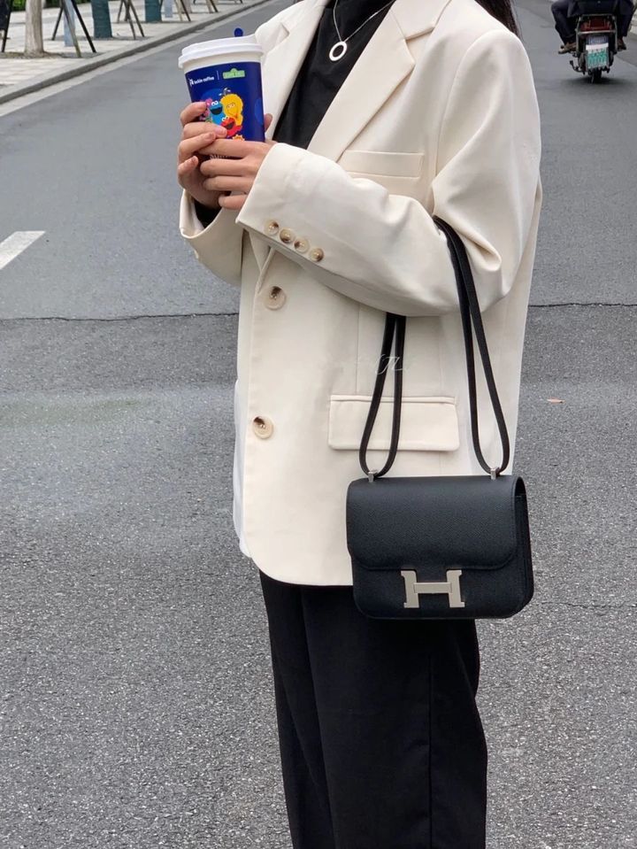HERMES CONSTANCE EPSOM皮 89黑色 銀扣 康康包