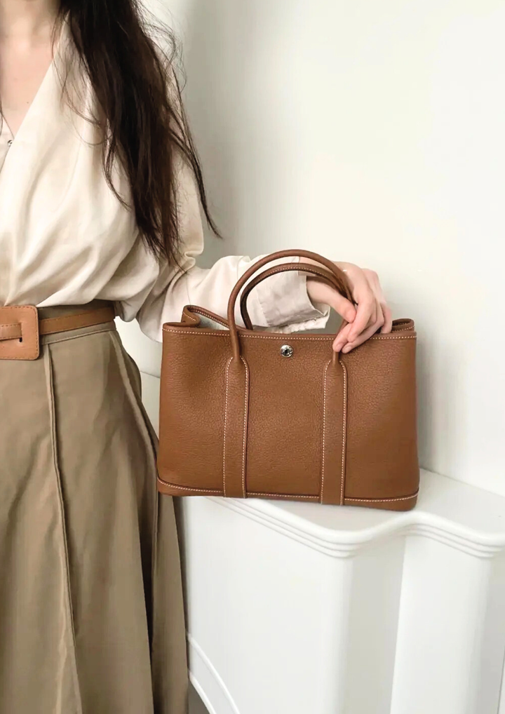 HERMES GARDEN PARTY NEGONDA皮 37金棕色 花園包 給
