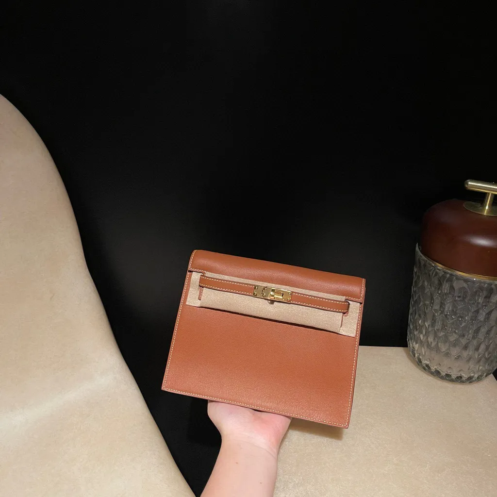 HERMES KELLY DANSE SWIFT皮 37金棕色 金扣 跳舞包 747