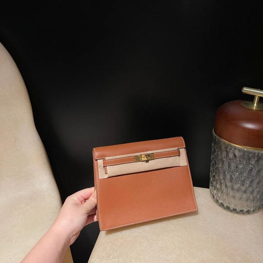 HERMES KELLY DANSE SWIFT皮 37金棕色 金扣 跳舞包 748