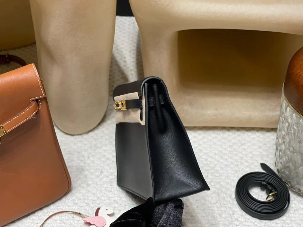 HERMES KELLY DANSE SWIFT皮 89黑色 金扣 跳舞包 790