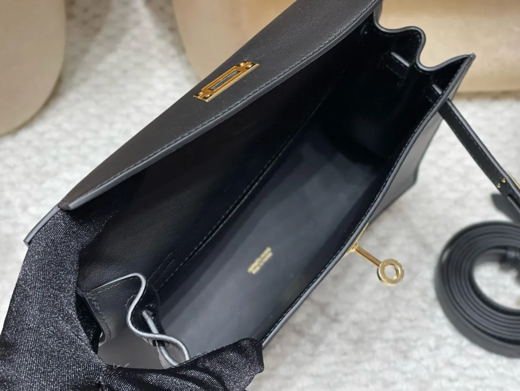 HERMES KELLY DANSE SWIFT皮 89黑色 金扣 跳舞包 791