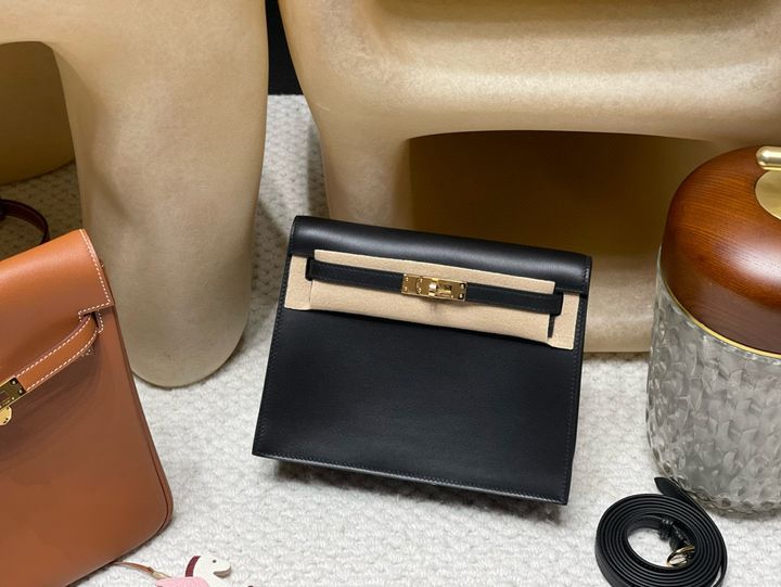 HERMES KELLY DANSE SWIFT皮 89黑色 金扣 跳舞包 786
