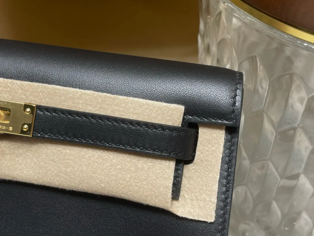 HERMES KELLY DANSE SWIFT皮 89黑色 金扣 跳舞包 788