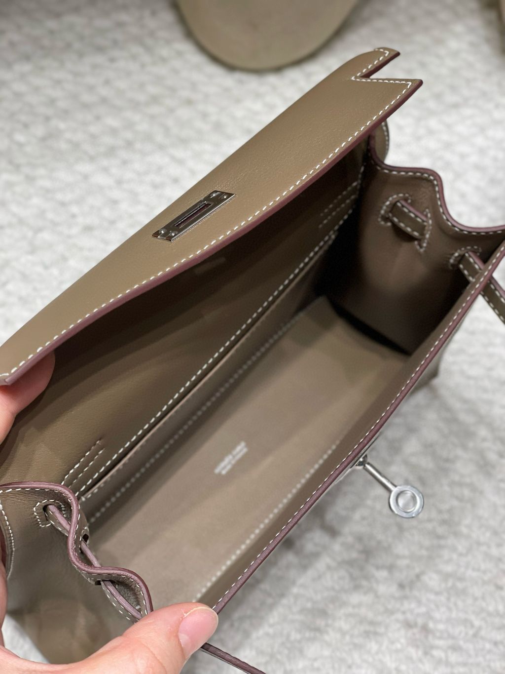 HERMES KELLY DANSE SWIFT皮 18大象灰色 銀扣 跳舞包 769