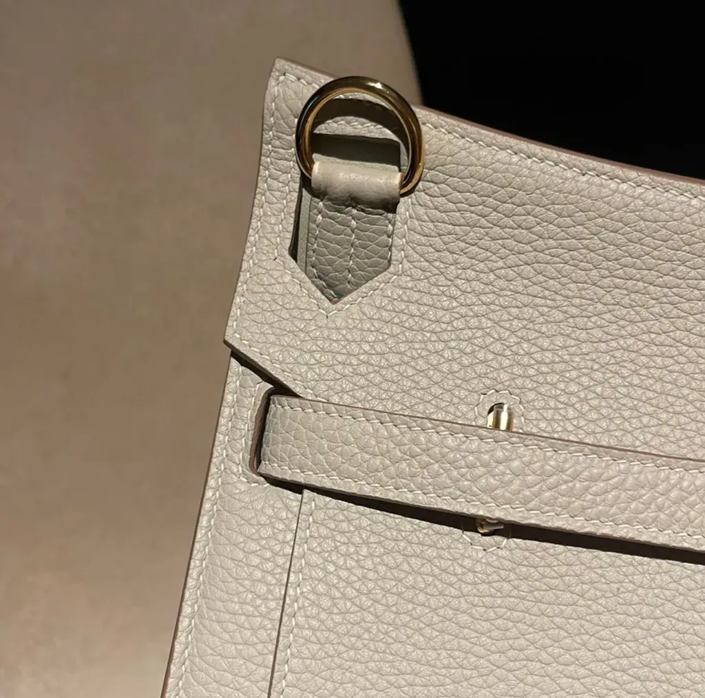 HERMES JYPSIERE CLEMENCE皮 8L冰川白色 金扣 吉普賽包 下午3.50.10