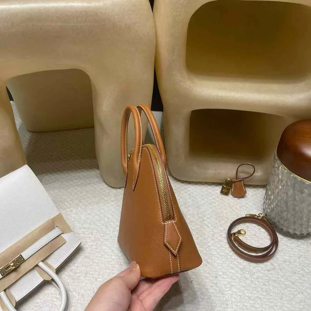 HERMES BOLIDE EPSOM皮 37金棕色 金扣 保齡球包 16.29.36