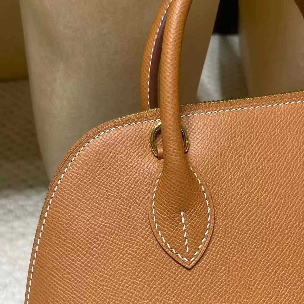 HERMES BOLIDE EPSOM皮 37金棕色 金扣 保齡球包 16.29.35
