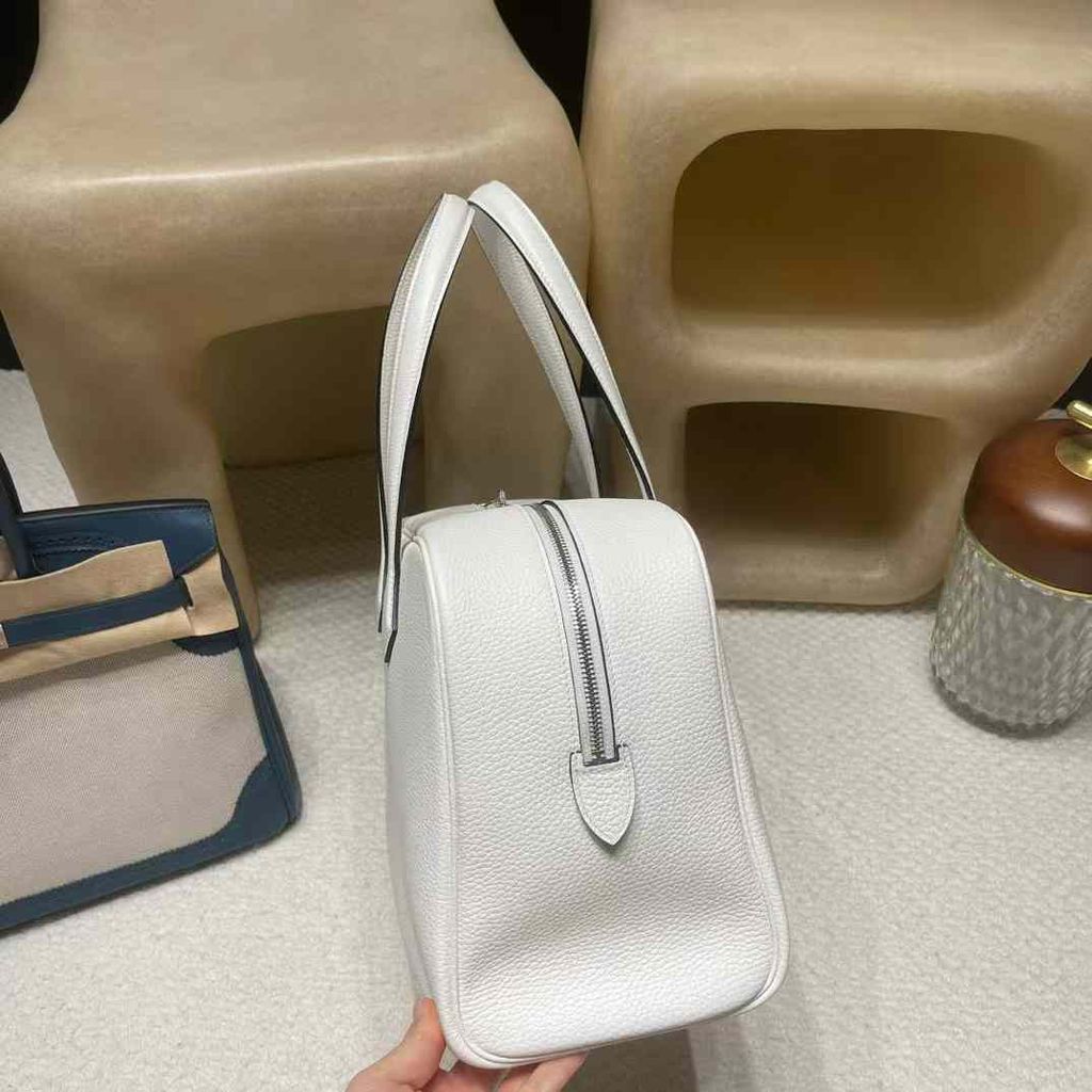 HERMES VICTORIA35 CLEMENCE皮 01純白 銀扣 維多利亞 10.09.02