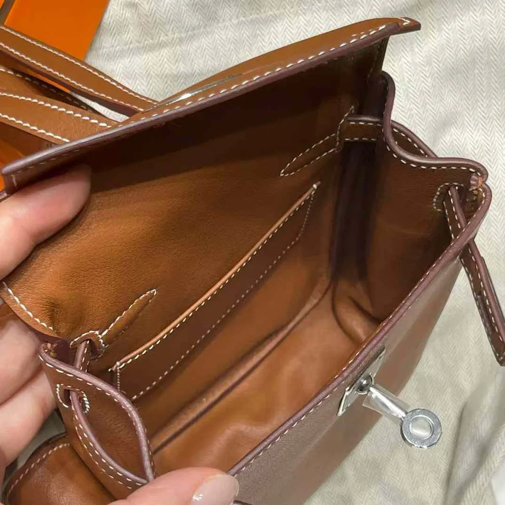 HERMES KELLY JUMP SWIFT皮 37金棕色 銀扣 後背包 10.29.22 1