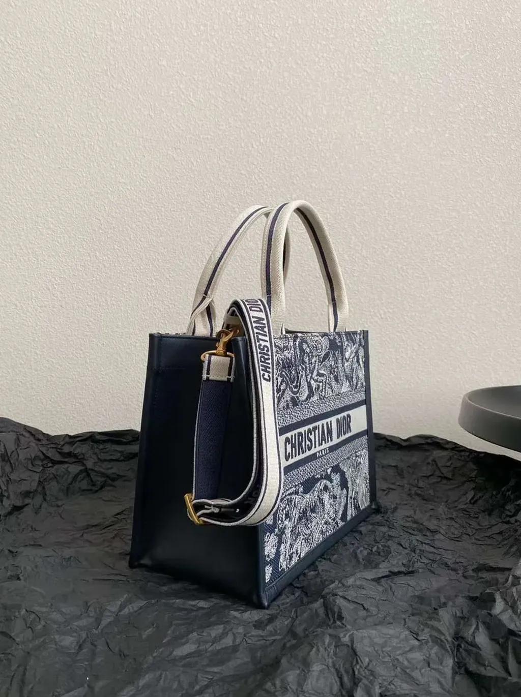 DIOR BOOK TOTE 托特包 背帶款 老虎款藍米白 下午2.51.51