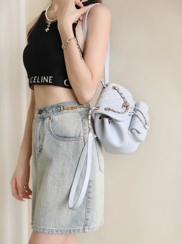 香奈儿24P DUMA双肩背包迷你公主包雾霾蓝_3_卖包包👜的兔子🐰_来自小红书网页版