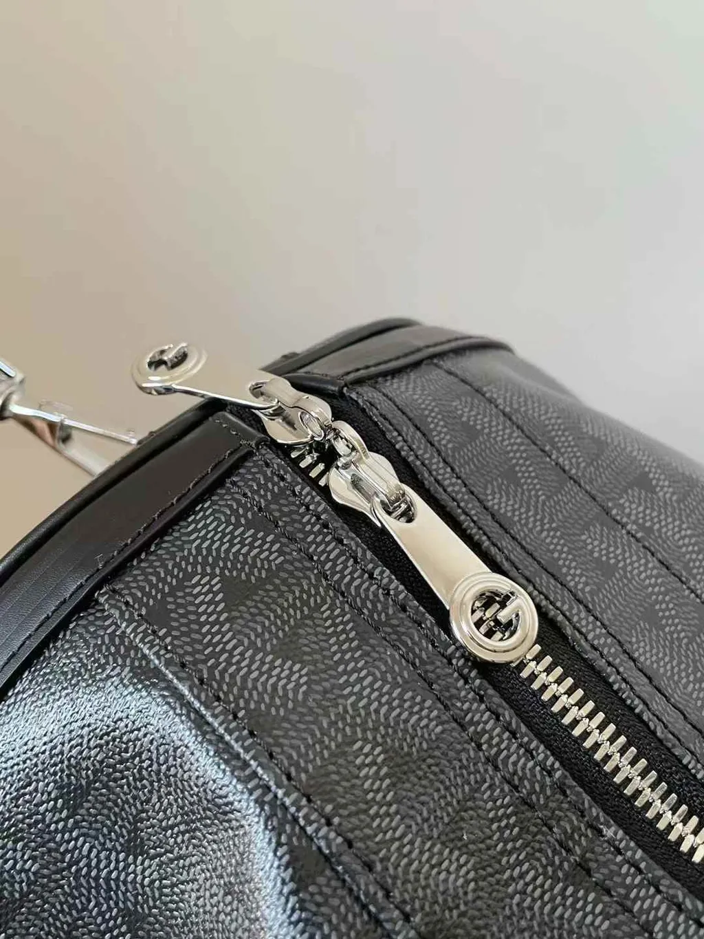 GOYARD JET BLACK BOWLING 45 旅行袋 黑紅5