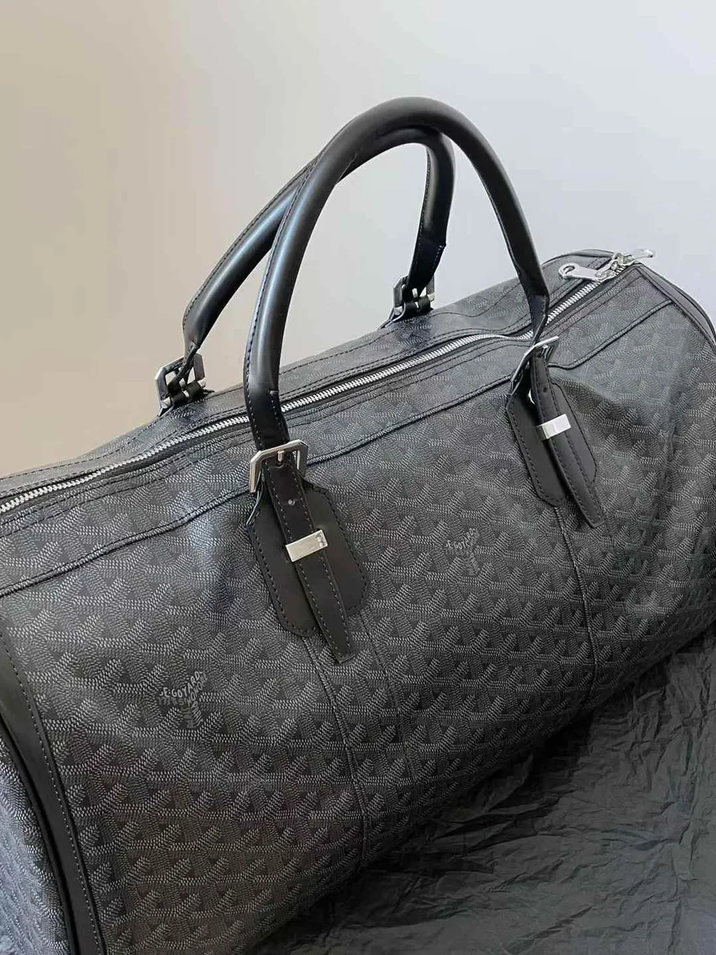GOYARD JET BLACK BOWLING 45 旅行袋 黑紅6