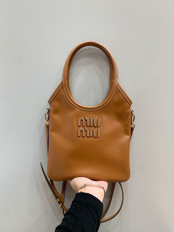 MIU MIU MINI IVY 皮革托特包 棕色2798