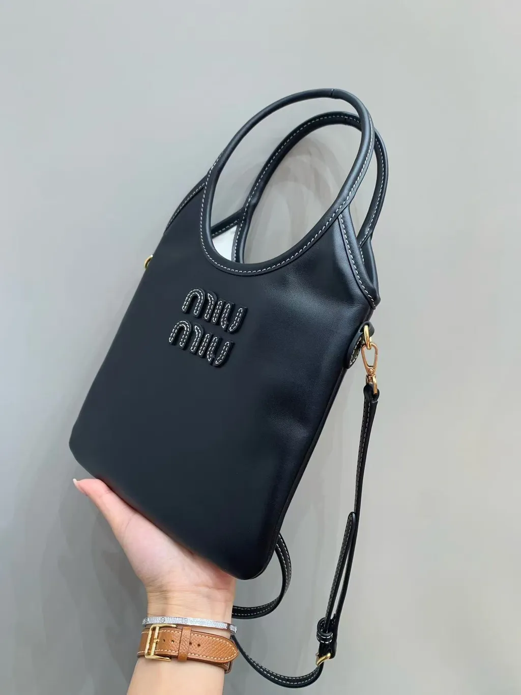 MIU MIU MINI IVY 皮革托特包 黑色2833