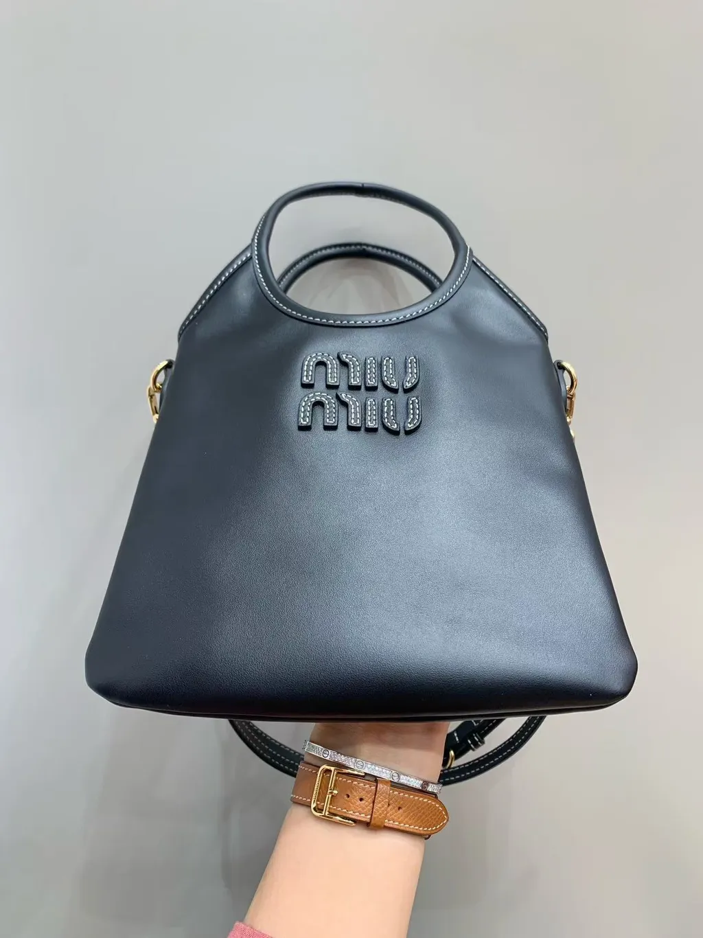 MIU MIU MINI IVY 皮革托特包 黑色2836