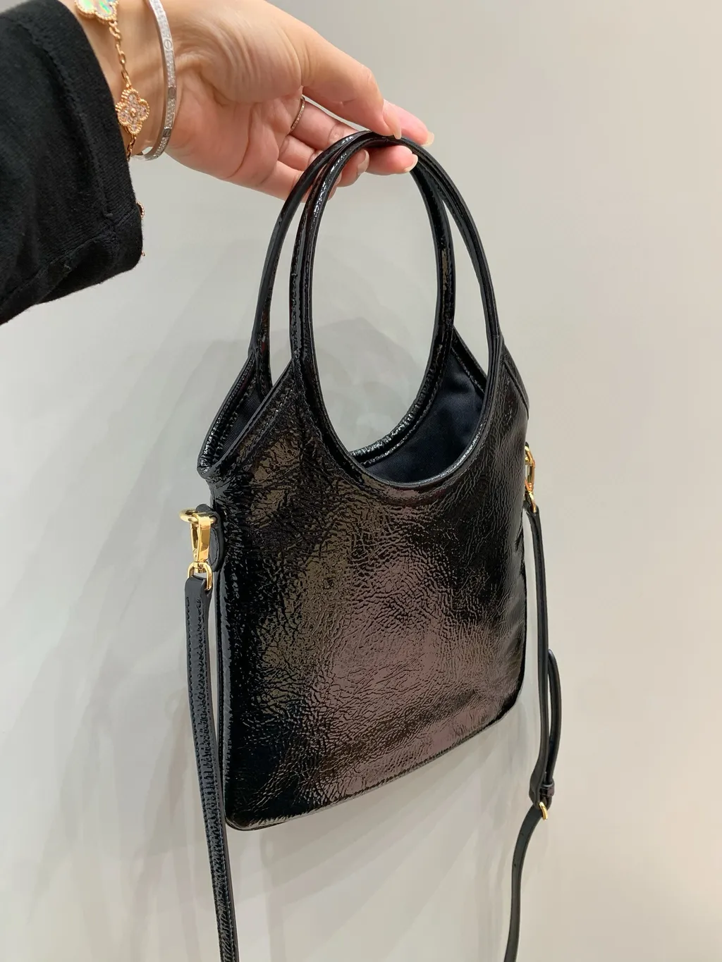 MIU MIU MINI IVY 油蠟托特包 黑色2848