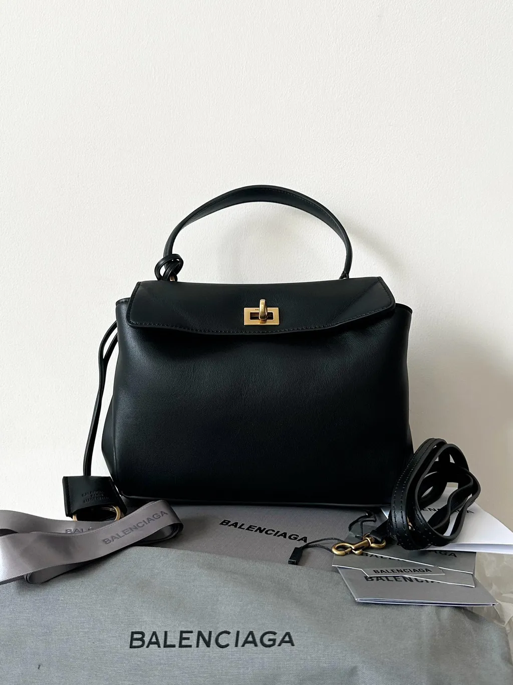 BALENCIAGA RODEO 手提包 黑色金扣2997