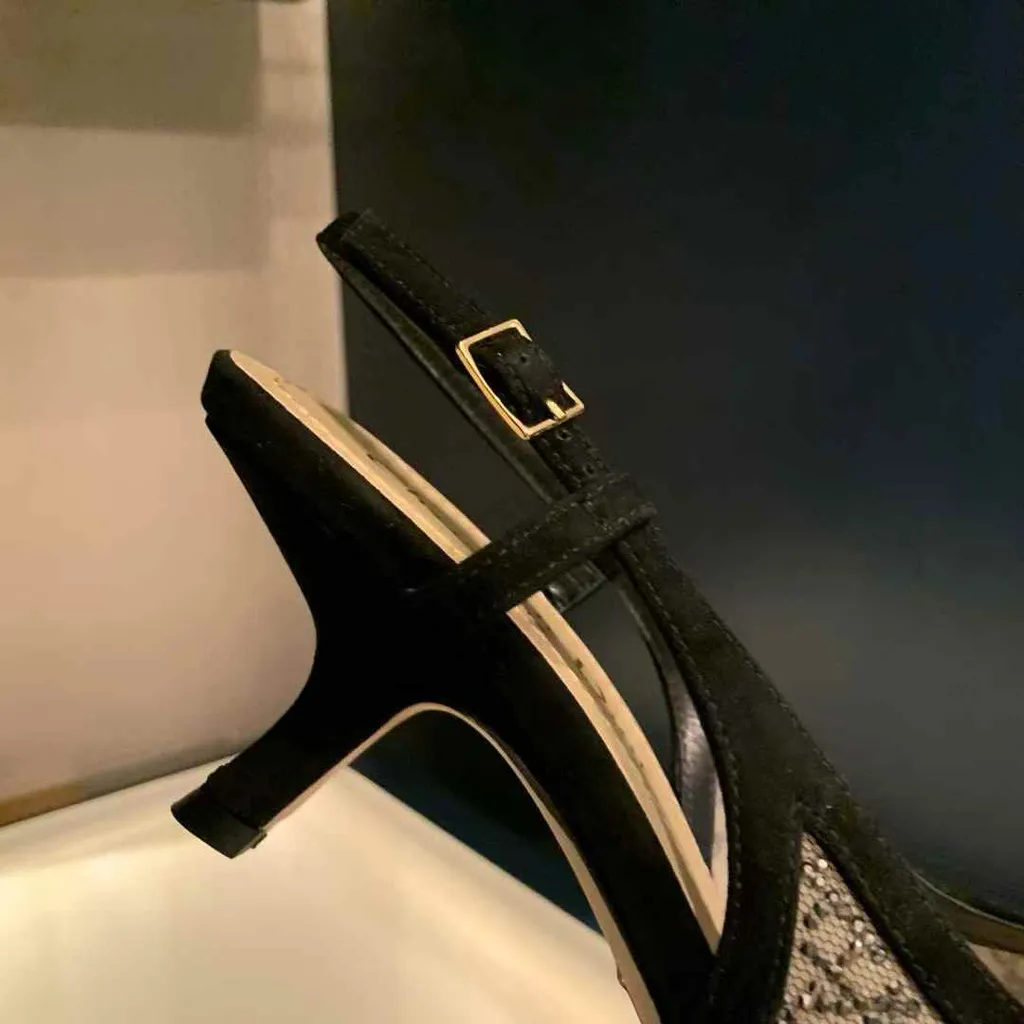 DIOR 25 CAPTURE 網紗碎鑽搭扣高跟鞋 兩色16