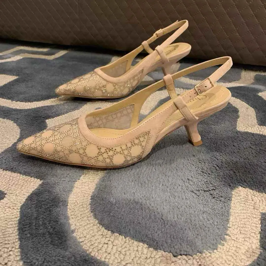 DIOR 25 CAPTURE 網紗碎鑽搭扣高跟鞋 兩色3