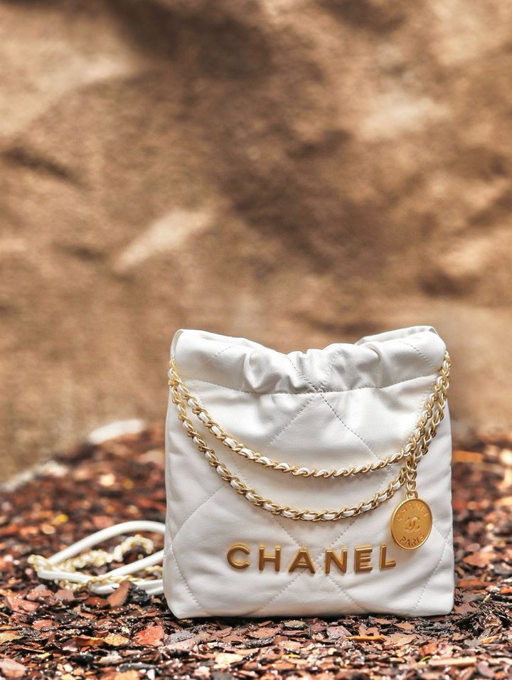 CHANEL 22BAG 垃圾袋手提包 白金11