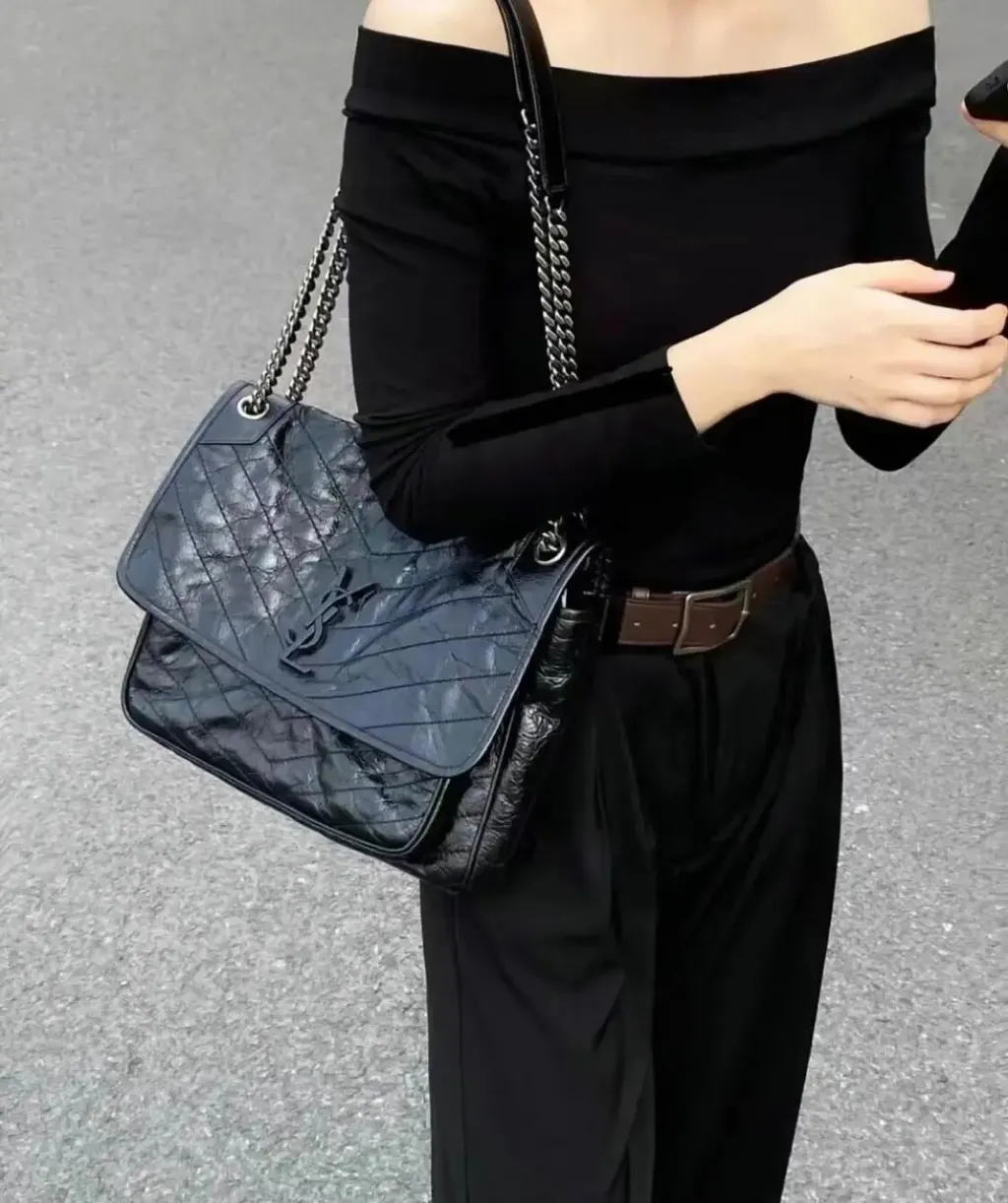 圣罗兰 YSL niki 大号黑银_1_奢交圈-青田之心店（回收、寄卖）_来自小红书网页版