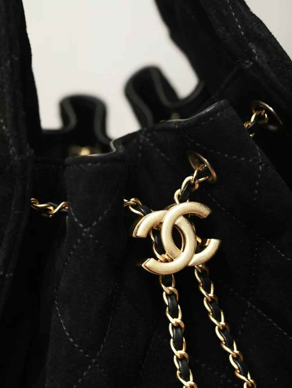 CHANEL 25C HOBO 麂皮灰色5