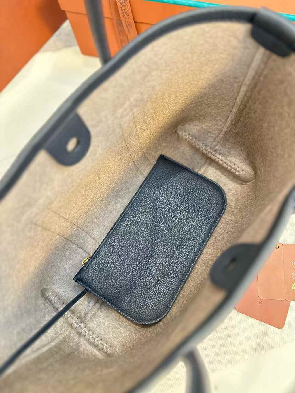 LORO PIANA GHIERA SHOPPER 海軍藍托特包6