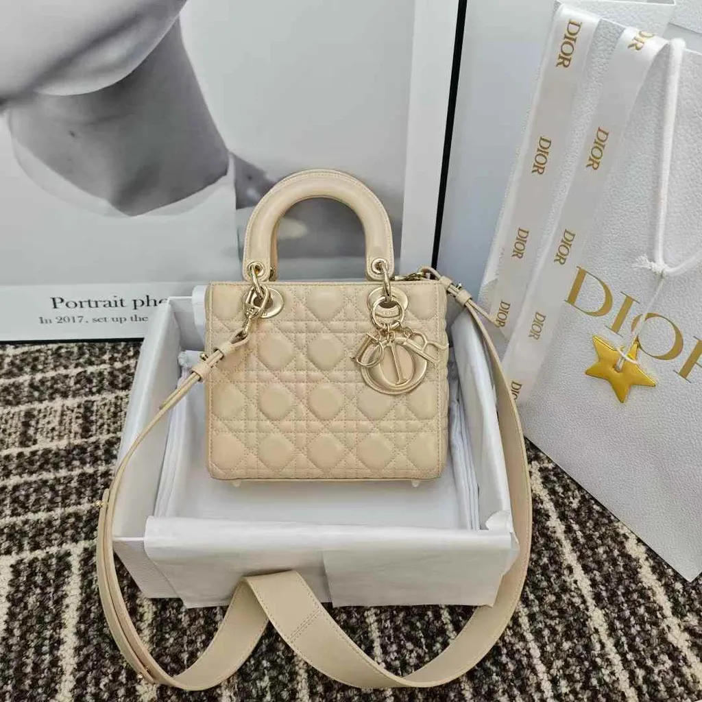 DIOR LADY 黛妃包 杏色8