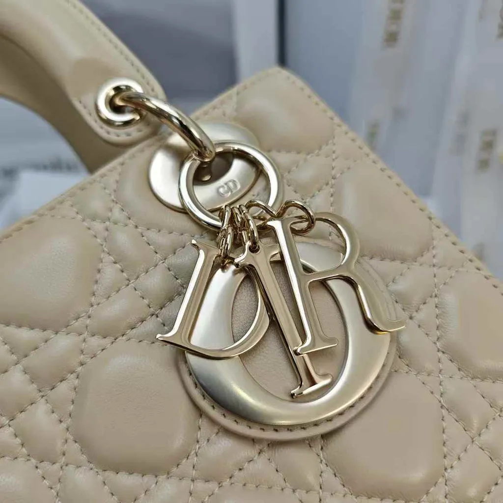 DIOR LADY 黛妃包 杏色10