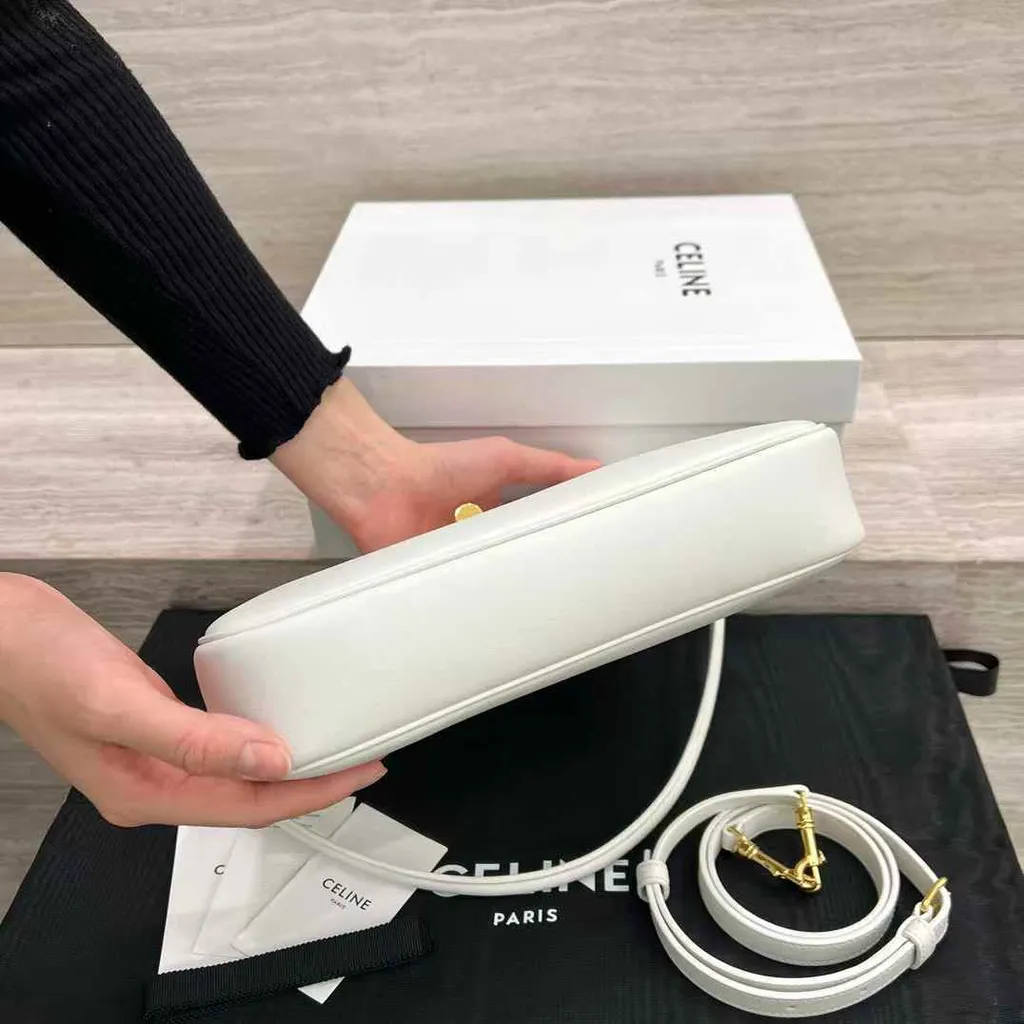 CELINE CAMILLE 16 SOFT 光滑牛皮革手袋 白色4