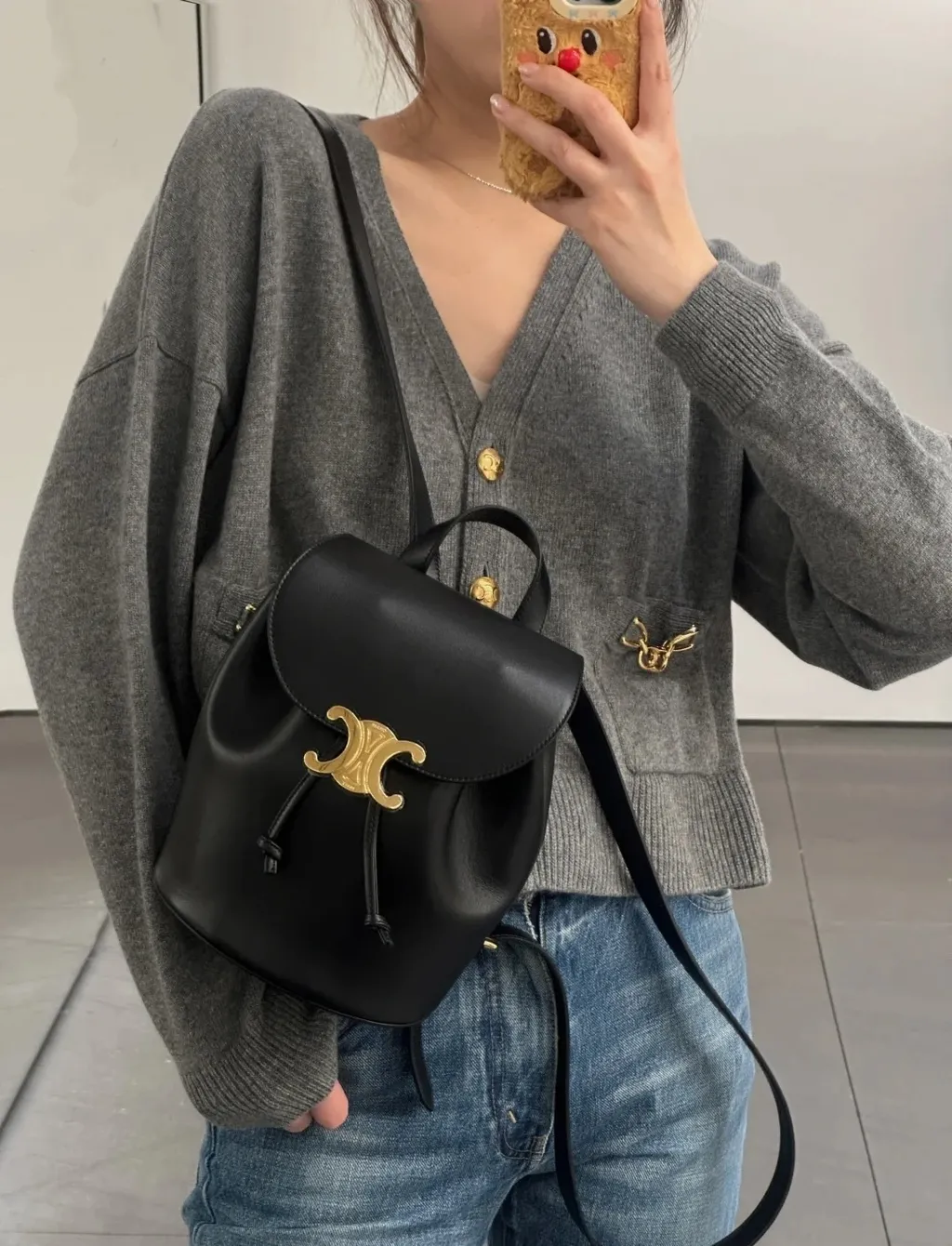 CELINE _ 发财黑金BONNIE双肩包高级感满_1_CELINE杭州大厦找金金💚_来自小红书网页版