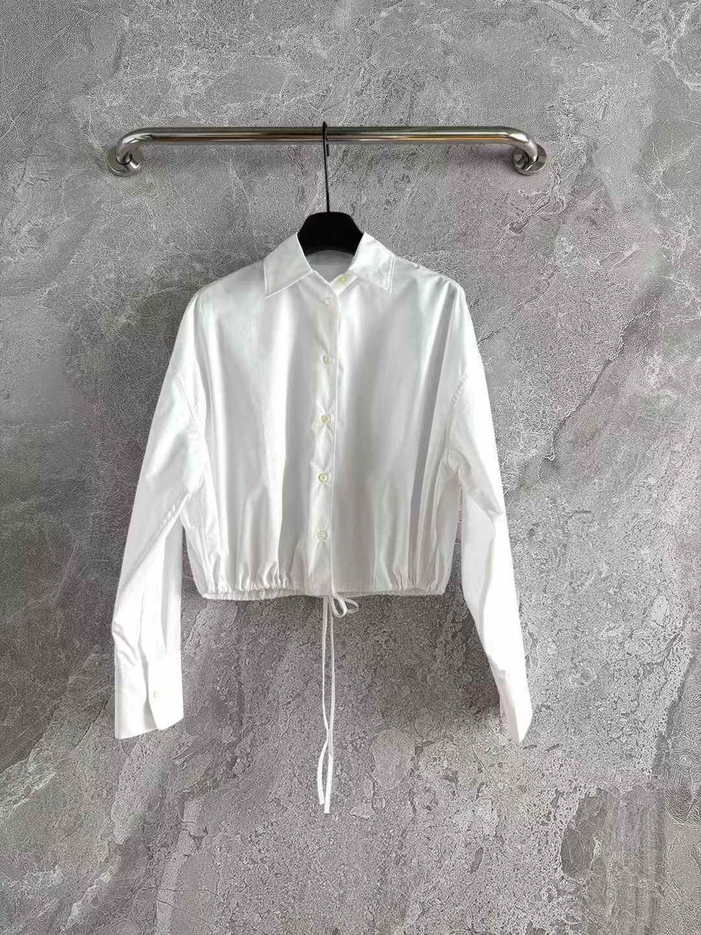PRADA 25SS 抽繩收腰白襯衫5