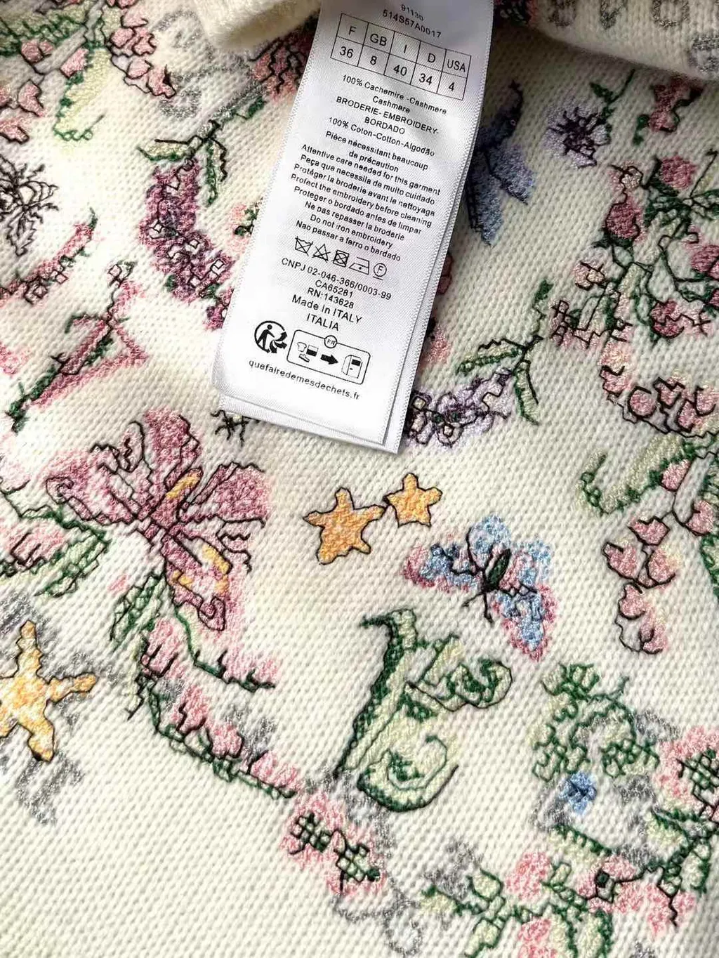 DIOR 莫奈花園刺繡羊絨針織長袖上衣5